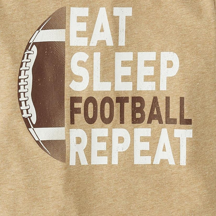 The Children's Place Boys' Sports Long Sleeve Graphic T-Shirts,multipacks, Eat Sleep Football Repeat 3-Pack, X-Small