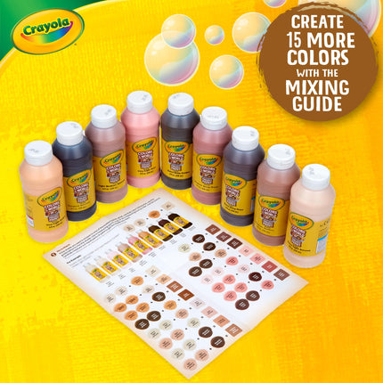 Crayola Colors Of The World Washable Paint - 8oz (9ct), Bulk Skin Tone Paint, Kids Arts & Crafts Supplies, For Teachers & Classrooms
