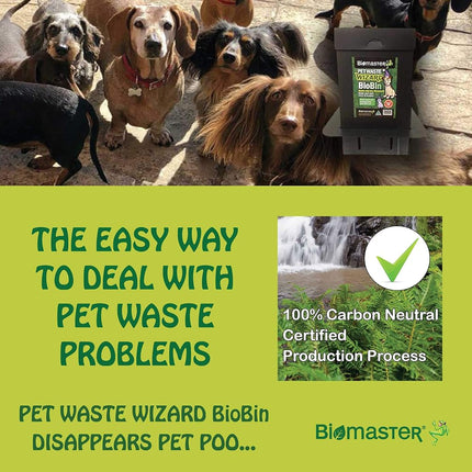 Unité d'élimination des déjections canines Pet Waste Wizard BioBin, digesteur de déchets (matériau 100 % recyclé, 25,4 cm de largeur x 45,7 cm de hauteur)