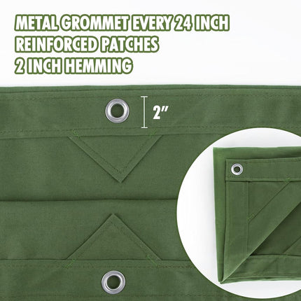 CARTMAN 5x7 Feet 12 Oz Heavy Duty Canvas Tarp, Green