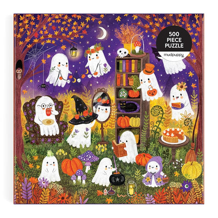 Mudpuppy Ghostly Gathering! – 500 Piece Family Jigsaw Puzzle With Colorful And Fun Illustrations of Ghosts Getting Ready For Halloween For Children Ages 8 And Up