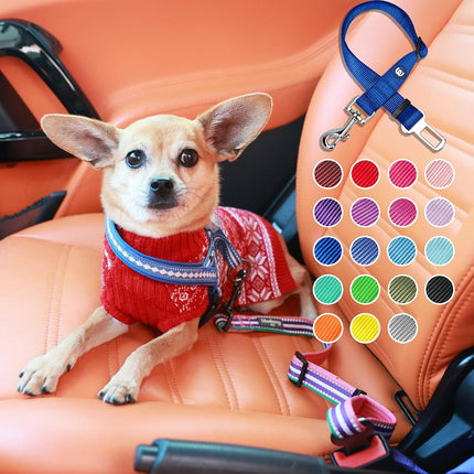 Blueberry Pet Essentials Classic Dog Seat Belt Tether for Dogs Cats, Fired Brick, Durable Safety Car Vehicle Seatbelts Leads Use with Harness