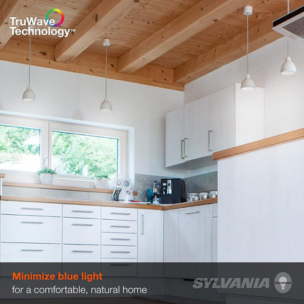 Sylvania LED TruWave Natural Series A19 Light Bulb, 100W Equivalent, Efficient 15W, 1600 Lumens, Medium Base, Dimmable, Frosted, 3500K, Bright White - 1 Pack (42294)