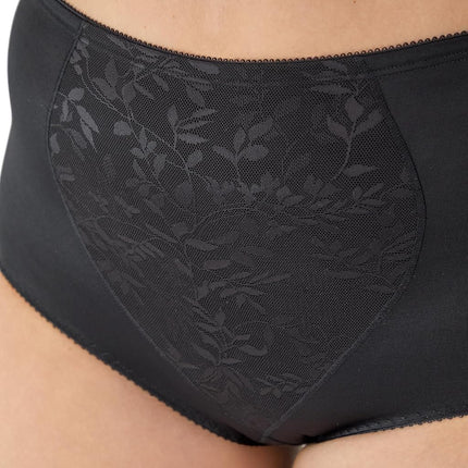 Bali Women's Firm Shapewear Pack, Shaping Brief with Tummy Control, 2-Pack, Black Jacquard, L