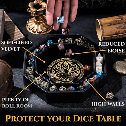 Premium Dice Tray for DND Valknut & Dragon Design – 23 CM