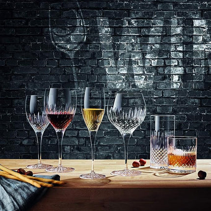 Luigi Bormioli White Wine Glasses Set of 4 - Diamante Crystal Wine Glasses 380ml, Ultra Clear & Durable Dishwasher Safe Glassware with Titanium Reinforced Stems, Gift Box Included, Made In Italy