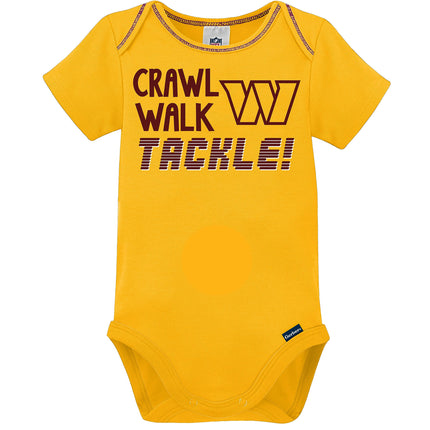 NFL Washington Football Team 3 Pack Short Sleeve Bodysuit, 0-3 Months