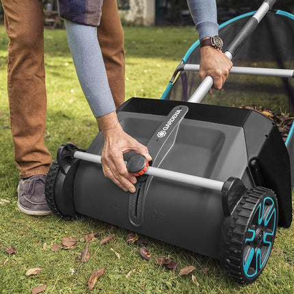 Gardena leaf and grass collector: Sweeping collector for the garden, with removable collection bag, rotating brush system, ergonomic handle, low noise (3565-20)