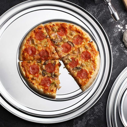 New Star Foodservice 50776 Pizza Pan/Tray, Wide Rim, Aluminum, 18 Inch
