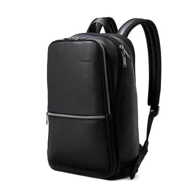 Samsonite Classic Leather Slim Backpack, Black, On