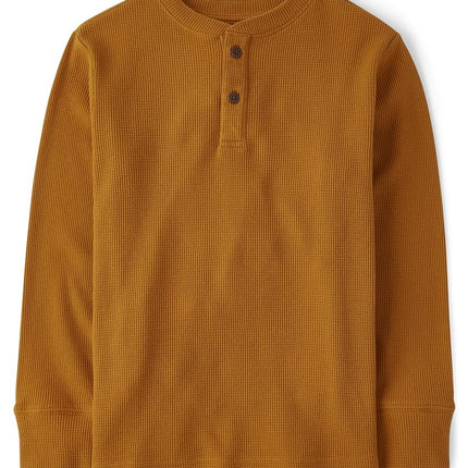 Haut Henley thermique à manches longues pour garçons The Children's Place, motif nid d'abeille, petite taille