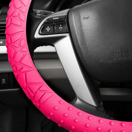 FH Group FH3002MAGENTA Universal Fit Silicone with Nibs and Pattern Massaging Grip Magenta Steering Wheel Cover fits most Cars, SUVs, Trucks, and Vans