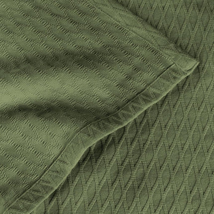 Superior Diamond Weave All-Season Cotton Blanket, Cover For Home, Couch, Bed, Soft, Warm Blankets, Boho Aesthetic, Comfy, Cozy, And Cute Covers, Decorative Bedding Essentials, Throw Size, Forest Green