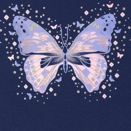 Top sin mangas con espalda cruzada con estampado para niñas de The Children's Place, paquete de 2 de mariposa/ikat, talla pequeña