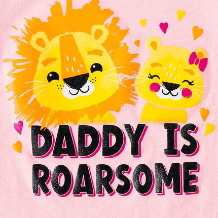 The Children's Place Camisetas gráficas de manga corta para bebés y niñas pequeñas, paquete múltiple, Beautiful Mommy/Sunshine/Daddy Roarsome, de 12 a 18 meses