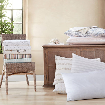 Tommy Bahama Sheet Set-100, Crisp & Cool, Lightweight & Moisture-Wicking Bedding, Cotton, Off the Grid Green/Blue/White, Queen