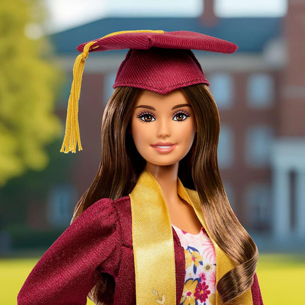 Barbie Signature Graduation Wishes Fashion Doll with Burgundy Robe & Tassel Cap, Collectible Toy in Giftable Packaging, JJX81