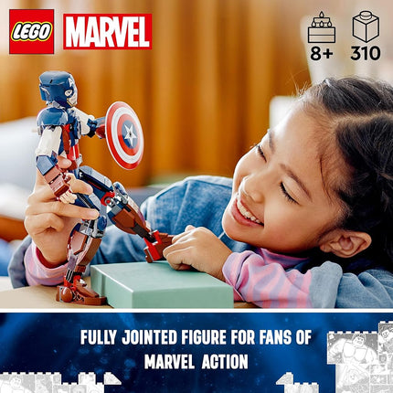 LEGO® Super Heroes Marvel Captain America Construction Figure 76258 Building Toy Set,Avengers Collection, Play and Display Superhero Bedroom Accessory