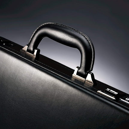 Samsonite Bonded Leather Attache 15.6, Black, 18", Bonded Leather Attache