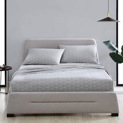 MARIMEKKO - Queen Sheets, Cotton Percale Bedding Set, Crisp & Cool Home Decor (Pikkuninen Unikko Grey, Queen)