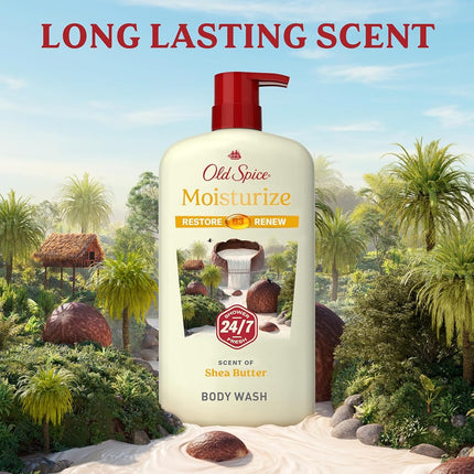 Old Spice Men's Body Wash with Shea Butter 3.5 oz (Pack of 4)