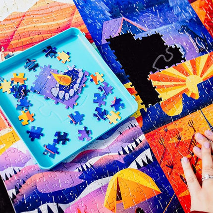 Buffalo Games - Tapis de puzzle enroulable, bleu