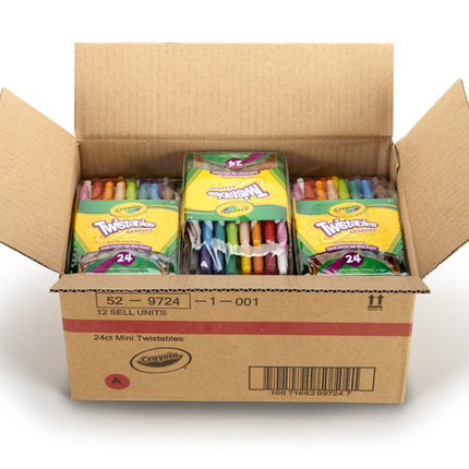 Crayola Mini Twistable Crayons, (24 colores por caja) - Caja de 12 unidades