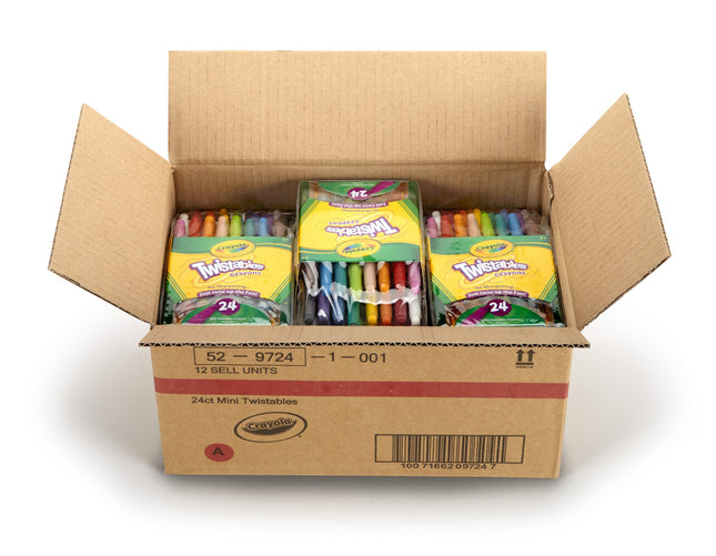 Crayola Mini Twistable Crayons, (24 Colors per case) - Case of 12