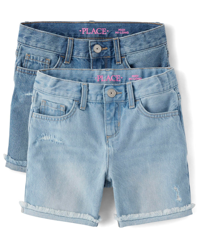 The Children's Place Girls' Distressed Denim Midi 