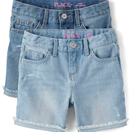 The Children's Place Girls' Distressed Denim Midi 