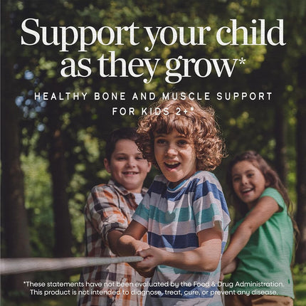 Nature’s Way Kids Growing Bones & Muscles, Calcium & Vitamin D, Ages 4+ Wildberry Flavor, 60 Gummies