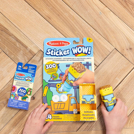 Melissa & Doug Sticker WOW Stamper & Activity Pad − Bulldozer | Book & Travel Toys for Children | Age 3+