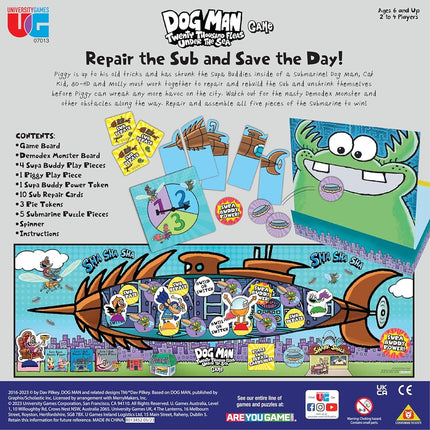 University Games Dog Man Twenty Thousand Fleas Under The Sea Board Game -Cooperative Family Game for Kids & Adults, Based on Dav Pilkey’s Bestselling Book, 2-6 Players