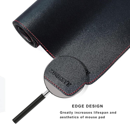 ZORESYN Leather Desk Pad (120 x 80cm) - PU Leather Desk Mat with Non-Slip Base - Lrge Gaming Mouse Pad Waterproof Table Mat Desktop Writing Pad Mouse Mat (Black)