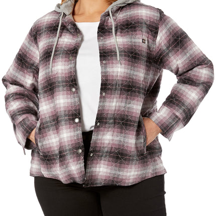 Dickies Size Women�s Plus Flannel Hooded Shirt Jac