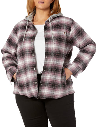 Dickies Size Women�s Plus Flannel Hooded Shirt Jac