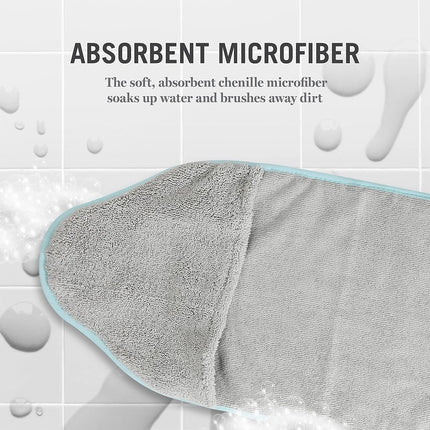 MARTHA STEWART - Serviette séchante multi-fonctions en chamois avec patte en TPR | Outil de toilettage élégant pour chiens pour le séchage et le massage | Chiffon de séchage en microfibre absorbant pour animaux de compagnie avec poches pour les mains