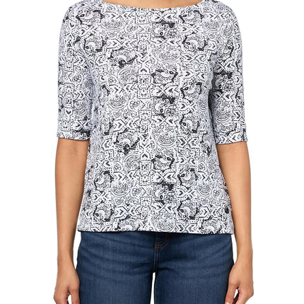 Gloria Vanderbilt Womens Alanis Boat Neck Knit Tee