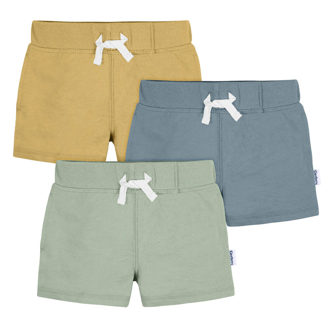 Gerber Baby Boys' Toddler 3-Pack Pull-on Knit Shor