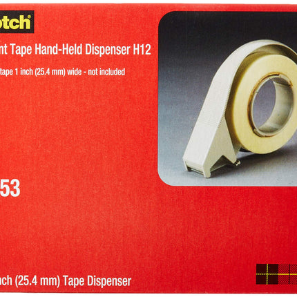 Scotch H12 Handheld Filament Tape Dispenser, 3" core, High-Impact Plastic, Putty