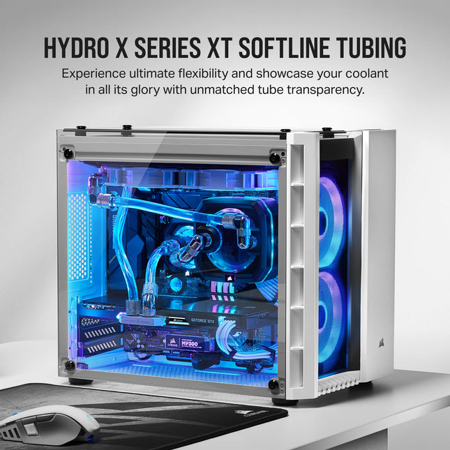 Corsair Hydro X Series, XT Softline, 10/13 mm (3/8 Inch or 1/2 Inch) ID/OD, Tubing (Fully Transparent, PVC Material, UV-Resistant, Easy to Cut) Clear
