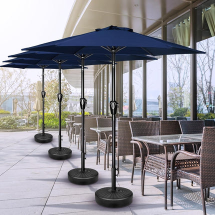Simple Deluxe 7.5ft Patio Umbrella Outdoor Table Market Yard Umbrella with Push Button Tilt/Crank, 6 Sturdy Ribs for Garden, Deck, Backyard, Pool, Dark Blue