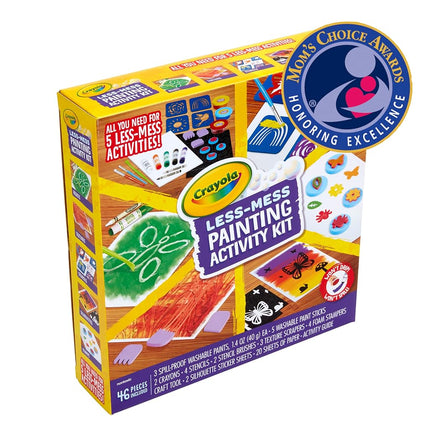 CRAYOLA Less Mess Painting Activity Kit, Washable Kids Paints & Painting Supplies, Art Set for Kids, 47 Pieces, Gift
