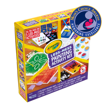 CRAYOLA Kit de actividades de pintura menos desordenada, pinturas y materiales de pintura lavables para niños, juego de arte para niños, 47 piezas, regalo