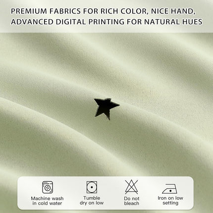 XiDi Green Curtains for Bedroom, Girls Room Blackout Curtains, Kids Room Darkening Curtains, Light Green Decor, 1 Panel Sage Green/52/63/1
