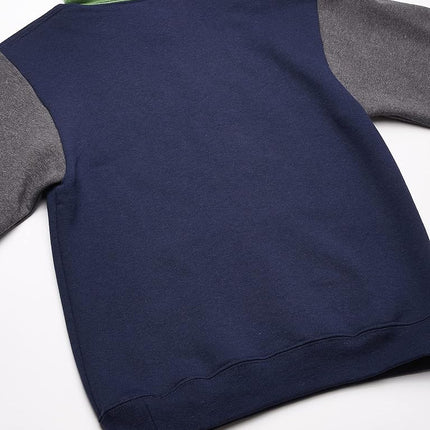 Fruit of the Loom Garçons Polaires Sweat-shirts, Sweats à capuche, Pantalons de survêtement et Joggers Shirt, Pull - Marine/Charbon, TP US, Pull - Marine/Charbon, TP