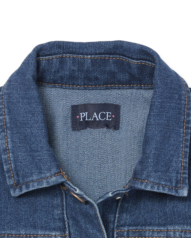 The Children's Place Girls' Denim Jacket, Azure Wash, X-Large