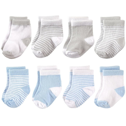 Chaussettes en coton égyptien riches pour nouveau-nés et chaussettes en tissu éponge pour bébés filles Hudson, bleu-gris clair, 12-24 mois