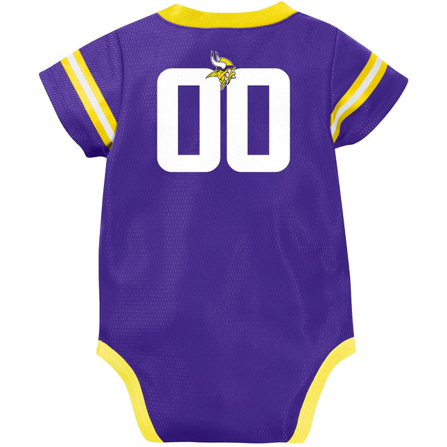 NFL Minnesota Vikings Team Jersey Bodysuit, Purple/Gold Minnesota Vikings, 3-6 Months