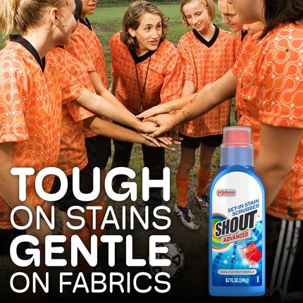 Shout Advanced Stain Remover for Clothes with Scrubber Brush, 8.7 oz